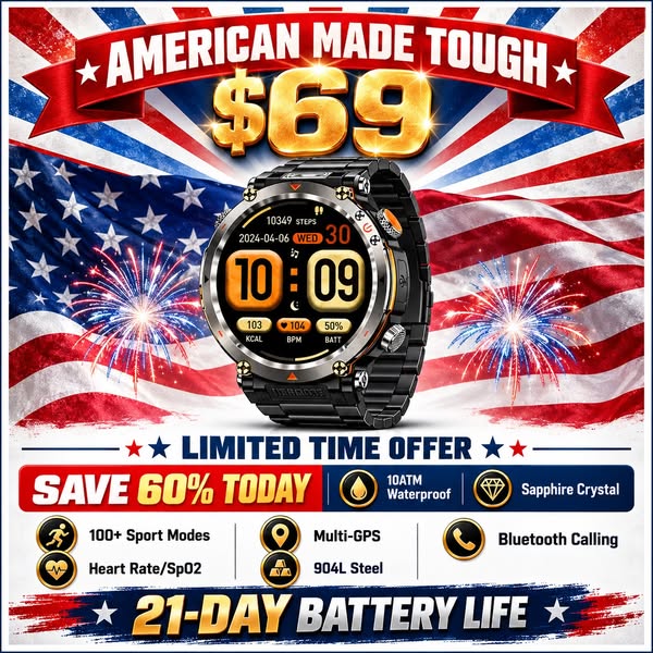 $69. GPS. 21-Day Battery. Waterproof. Calls & Notifications on your wrist. Health tracking 24/7.
