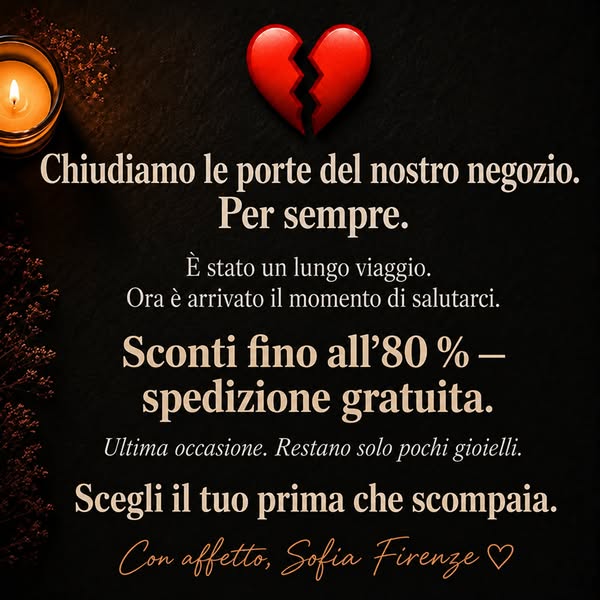 Tutto deve andare — sconto dell’80%.
