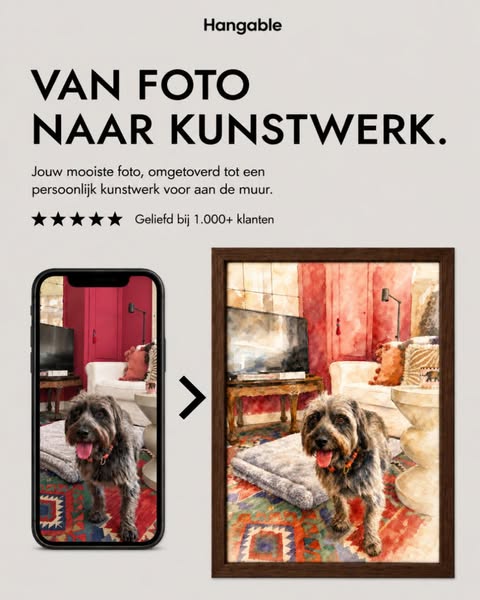 Je hond als schilderij