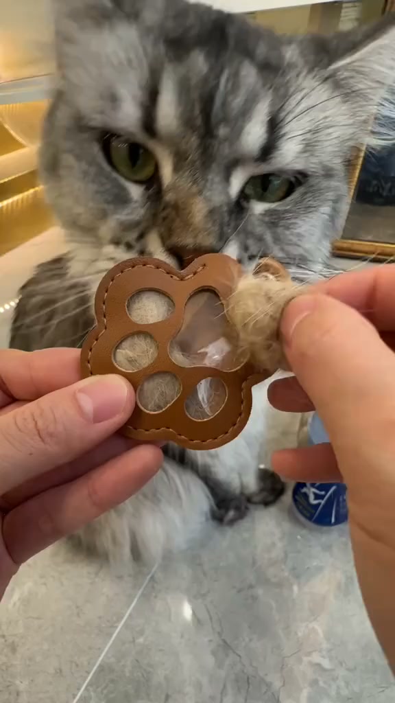 Pet Paw Shaped Leather Keychain