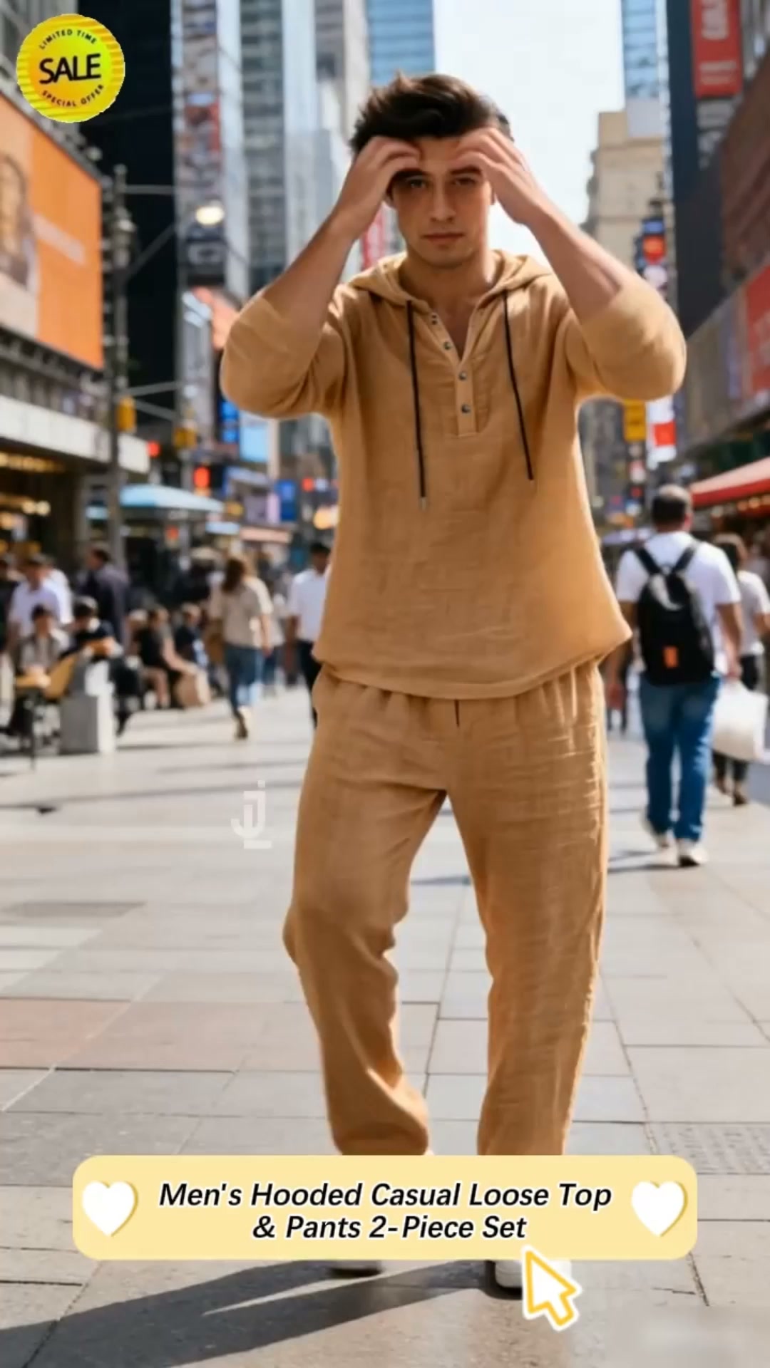 Zero Matching Hassle — Ready-to-Wear Men’s Linen Hooded Matching Two-Piece