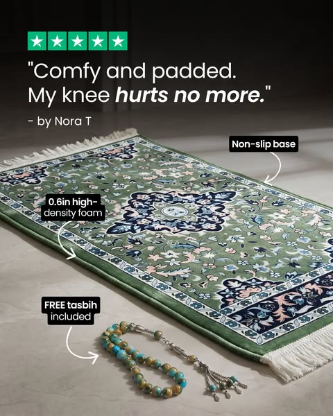 The mat that ends knee pain in salah.