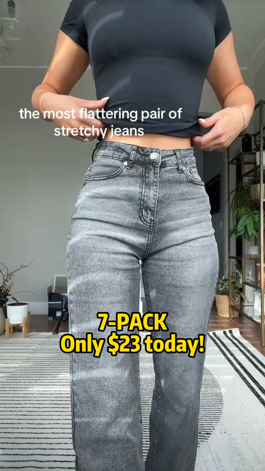 Women's High Waist Stretchy Denim Wide Leg Jeans – Comfortable & Versatile