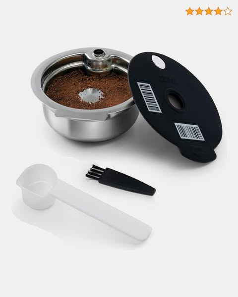 RECAFIMIL Reusable Tassi*mo Pads 220 ml Refillable Stainless Steel Tas-simo Coffee Pads with Black Silicone Lid Compatible with Bosch Tassi*