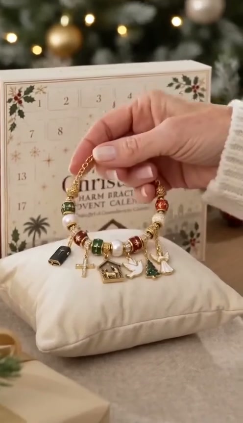 24-Day Christian Christmas Charm Bracelet Advent Calendar