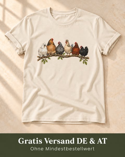 Bunte Hühnerschar – dein Hühner-T-Shirt