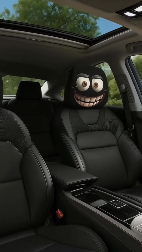 Funny Cartoon Car Headrest Covers – 2PCS Universal Fit