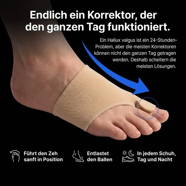 Endlich. Eine Hallux-valgus-Behandlung, die wirklich wirkt — ohne Operation.