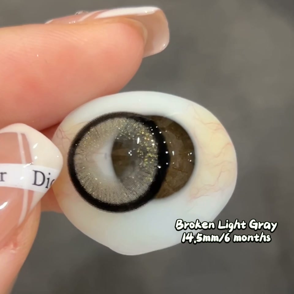 Broken Light Gray 14.5mm Contact Lenses(6 months wear)