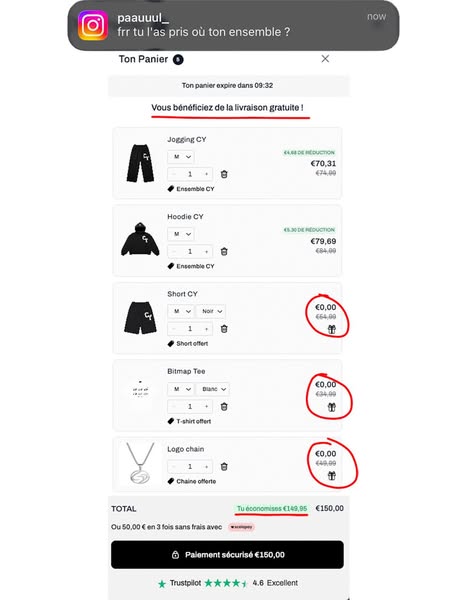 En plus la livraison est offerte