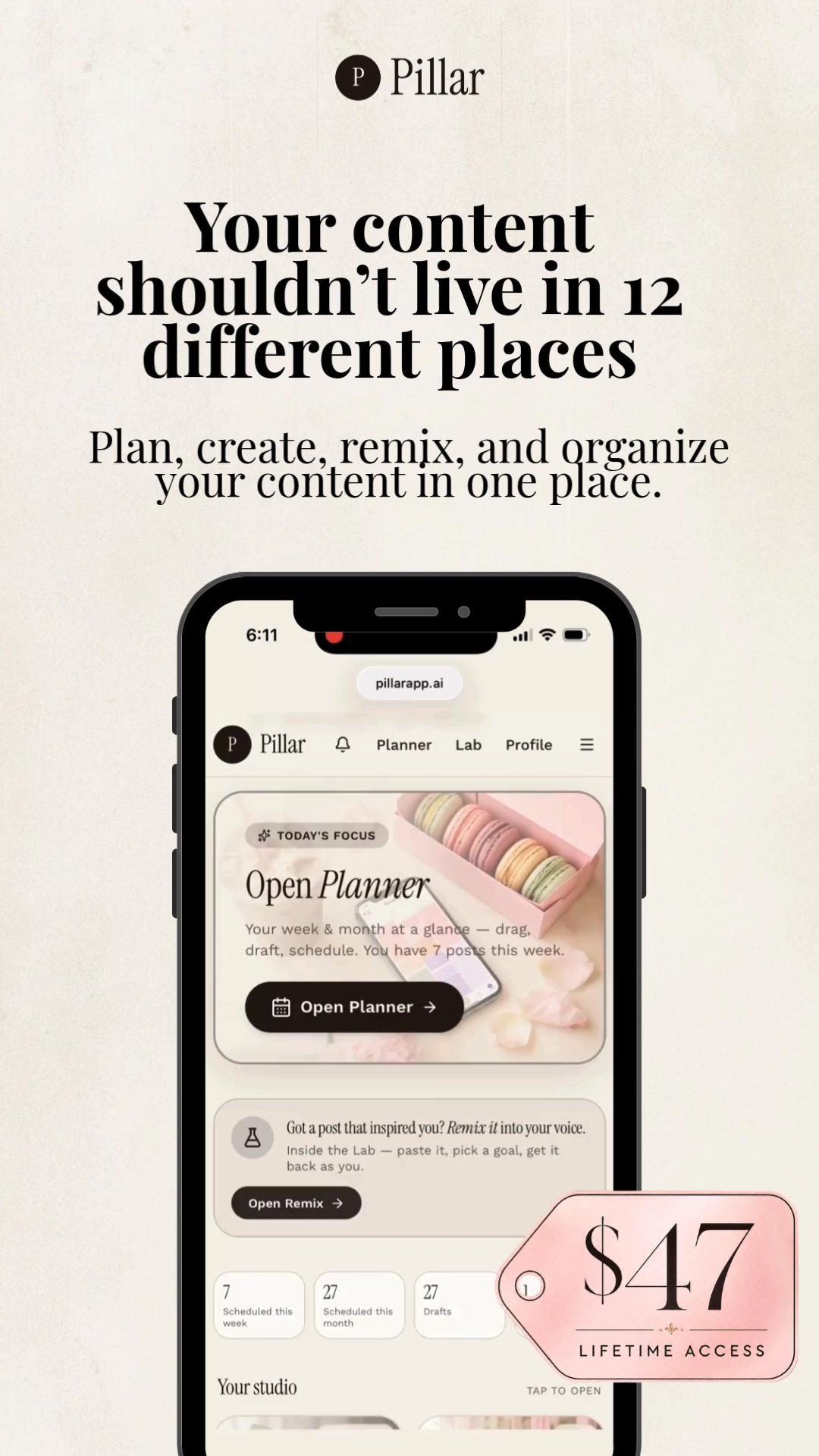 $47 for Lifetime Access and a Full Content Plan