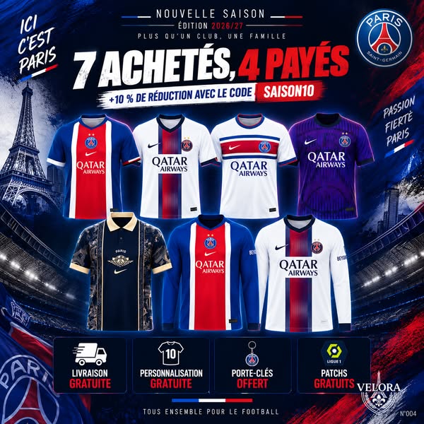 7 Maillots achetés = 4 Payés !