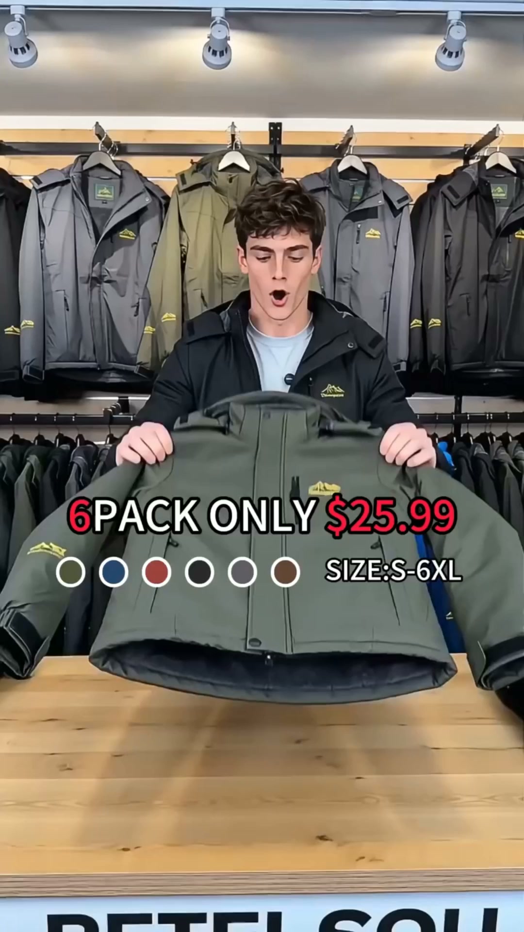 BESTSELLER | 6PCS $25.99 | Men's Fleece- Lined Outdoor Jacket