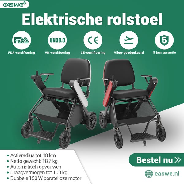 Easwe® F10 – Elektrische rolstoel met automatische inklapfunctie