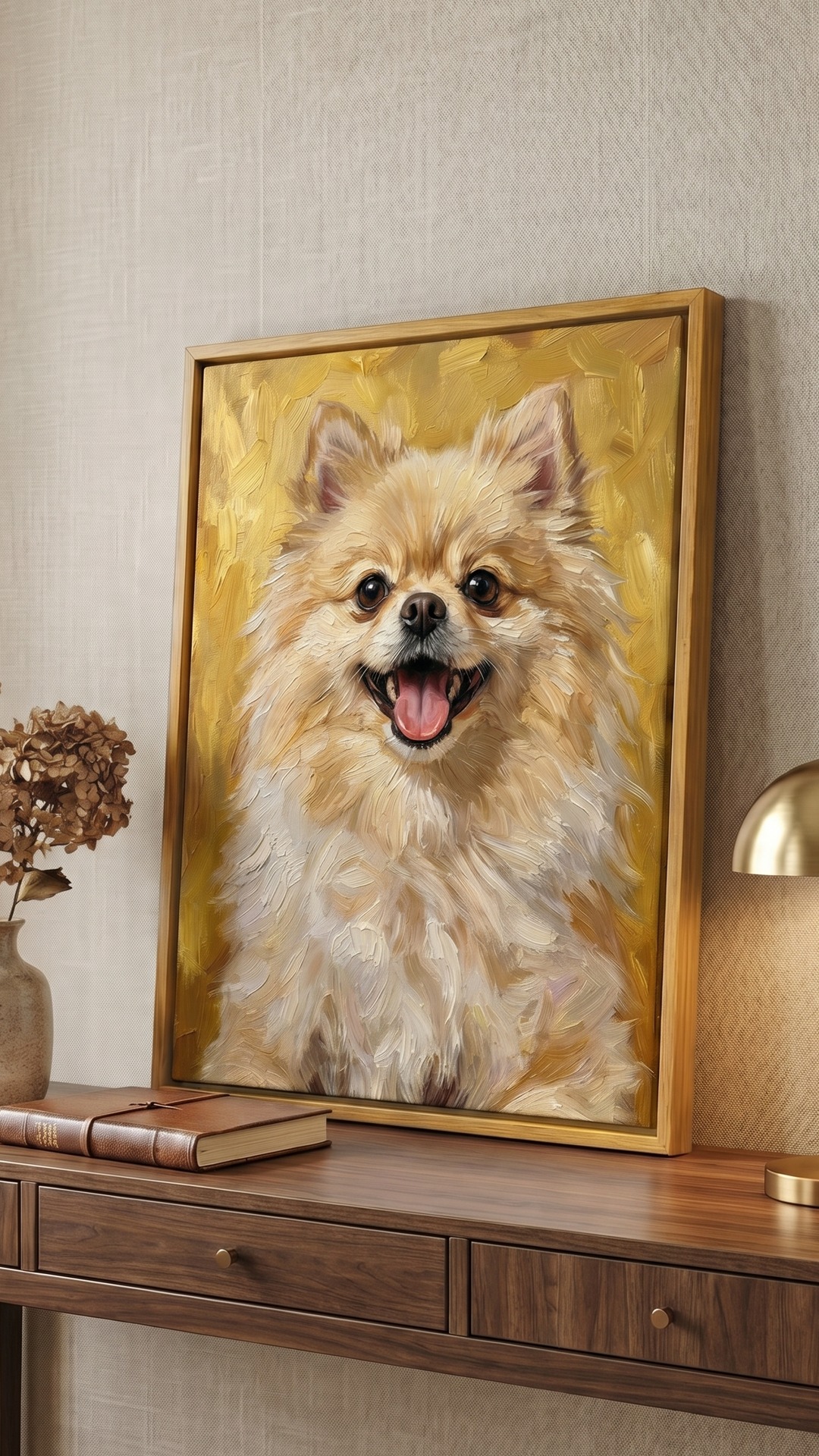 Personalised Painting Texture Style Pet Photo Canvas Prints with Name Home Decor Ship from USA Birthday Gift for Pet Lovers