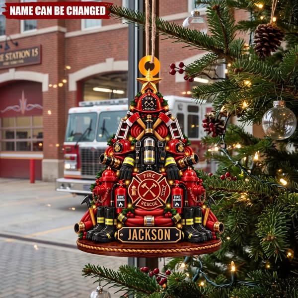 Firefighter Uniform – Personalized Acrylic Custom Shape Ornament, Gift for Fireman