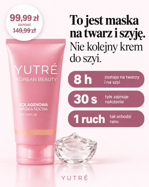 Maska nocna na twarz i szyję
