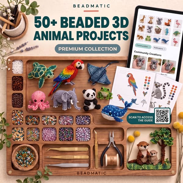 50+ 3D Beaded Animal Patterns