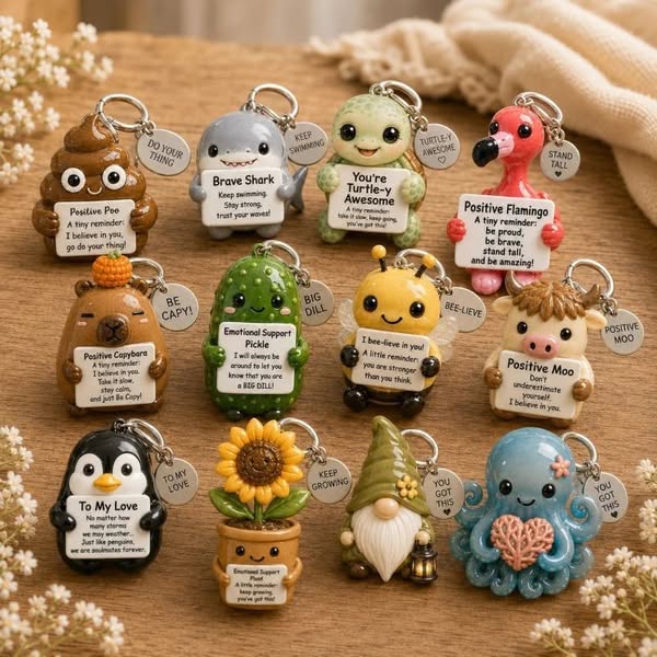 A tiny companion with a meaningful message. Keep a little positivity close at hand and share a thoughtful gesture with friends, family, or a