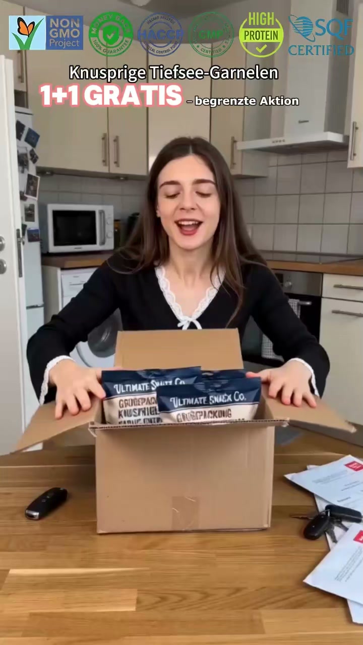 1 KAUFEN + 1 GRATIS! Nicht frittierte Riesengarnelen – herrlich aromatisch & knusprig mit Schale‼