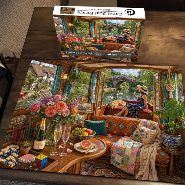 Canal Boat Escape Jigsaw Puzzle 1000 Pieces