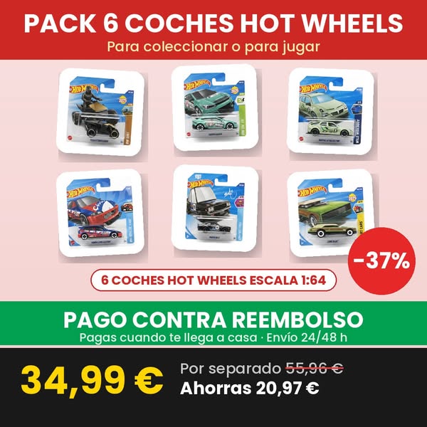 6 coches Hot Wheels · 34,99 €