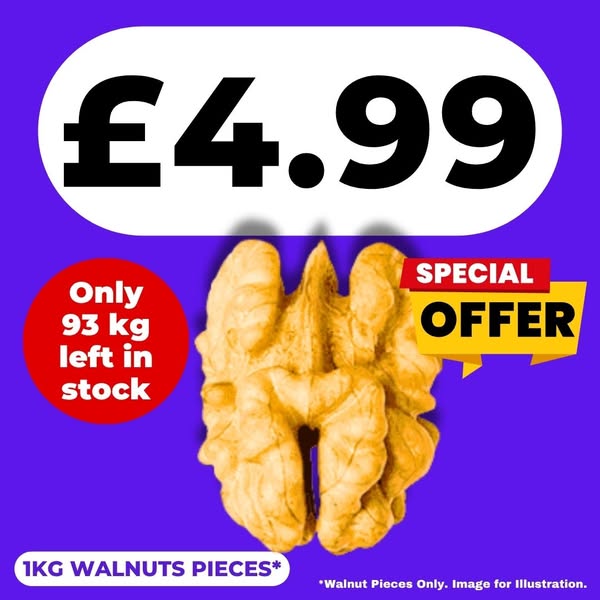 £4.99 – 1kg Walnuts Pieces