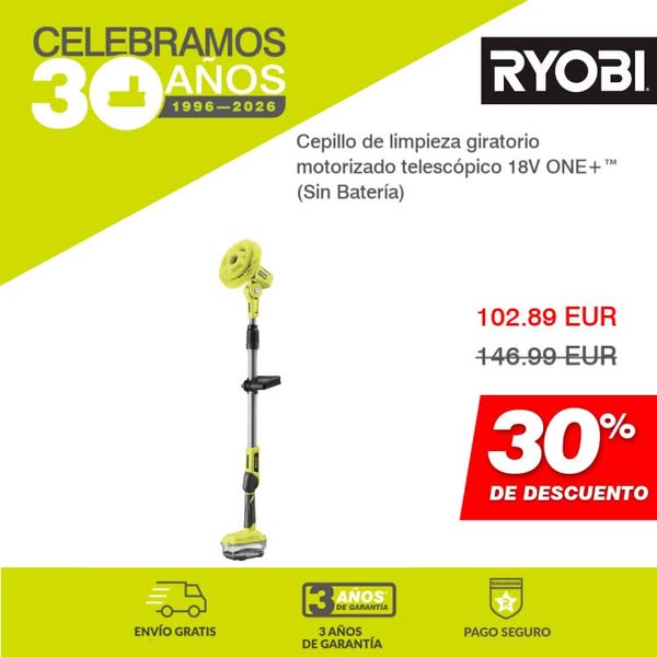 Cepillo de limpieza giratorio motorizado telescópico 18V ONE+™ (Sin Batería)