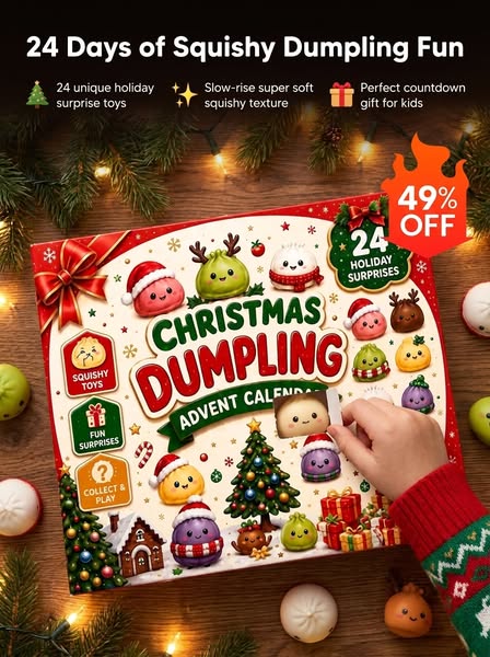 Christmas Dumpling Squishy Advent Calendar – 24 Surprise Toys