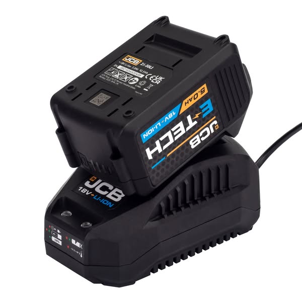 JCB 18V 5.0Ah Lithium-ion Battery and 2.4A Fast Charger | 21-50LIBTFC