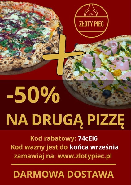 50% na drugą pizzę, zapisz tajny kod!