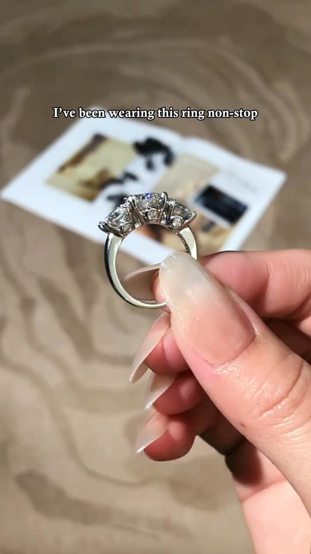 Three-Stone Moissanite Ring