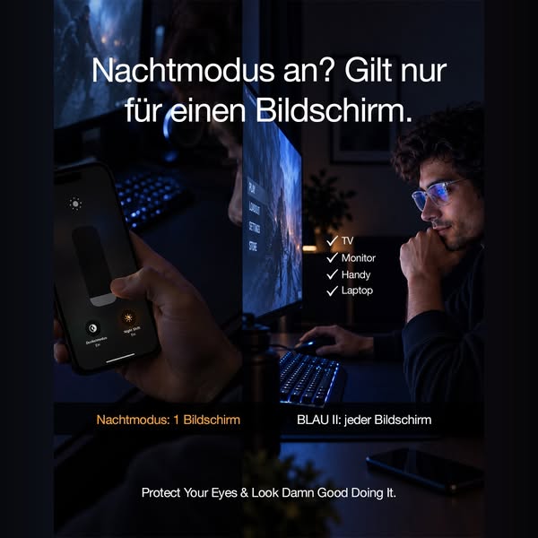 1+1 GRATIS: BLAU II Blaulichtfilterbrille