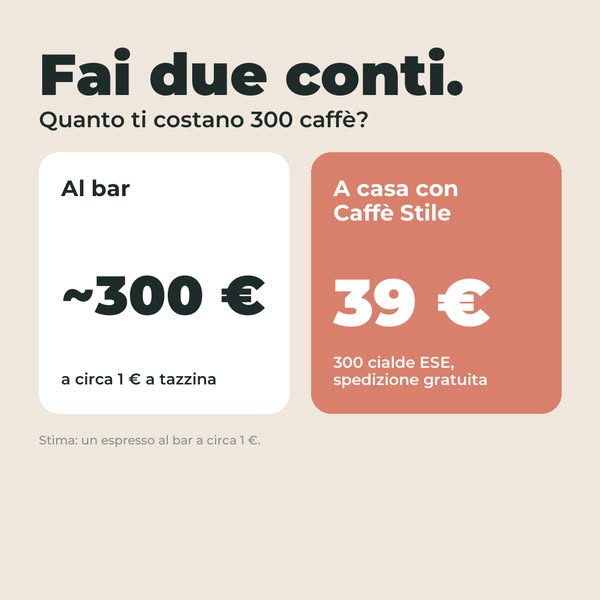 300 cialde ESE a 39 € · spedizione gratis