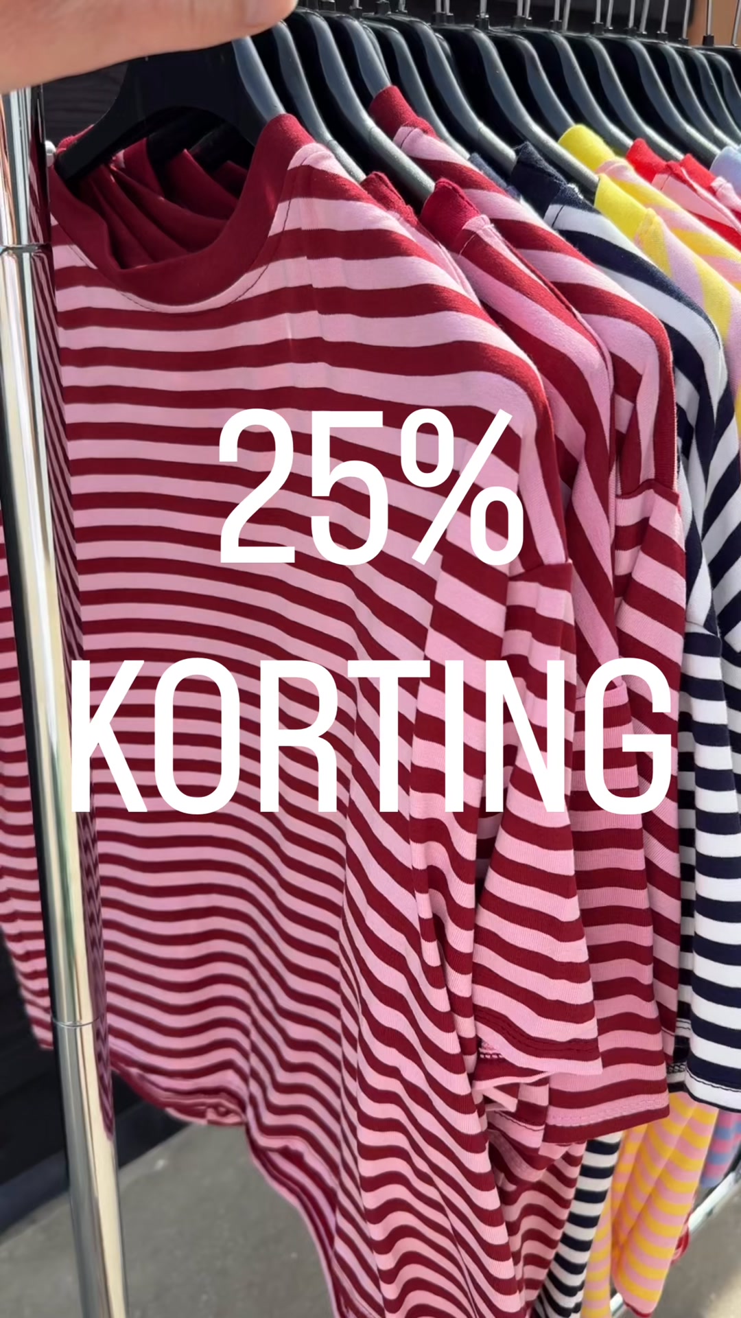 25% korting op gestreepte tops