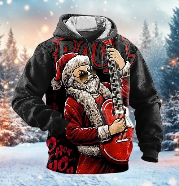 Santa Guitar Hoodie.