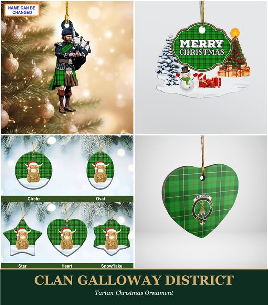 Clan Galloway District Tartan Ornaments