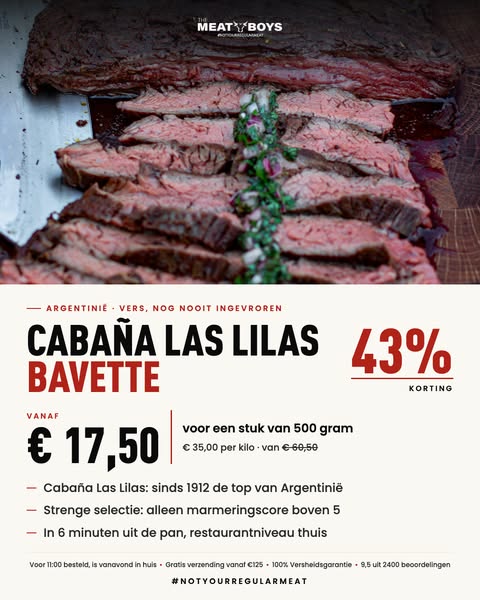 Mega Deal: 42% korting op Bavette