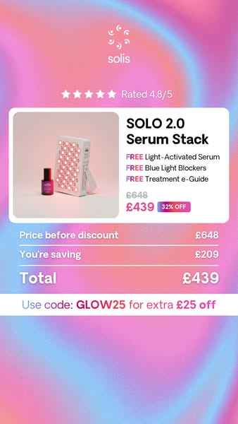 Save £209 on the SOLO 2.0 Serum Stack. Today.
