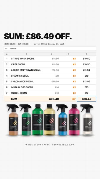 Seven bottles – was £93.49, now £7