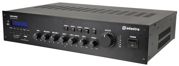 Adastra RM-Series 100V, 240W Mixer-Amplifier with DAB+, BT & USB