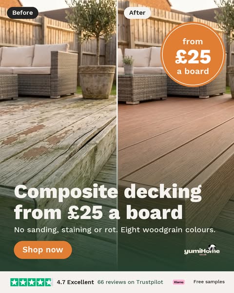 Composite decking from £25 a board