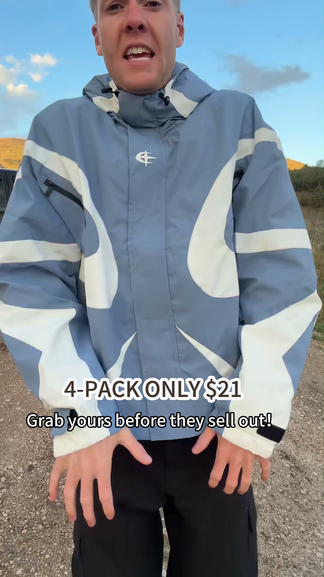 Men's Stylish Futuristic Techwear Hooded Jacket - Long Sleeve, Color Block Design