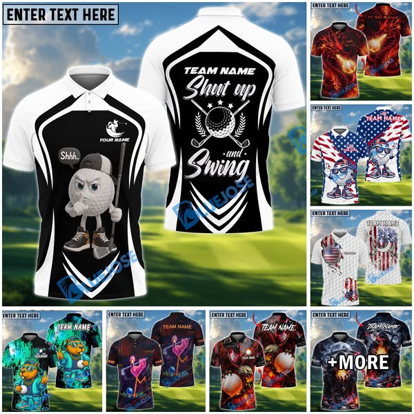 Custom golf shirts available
