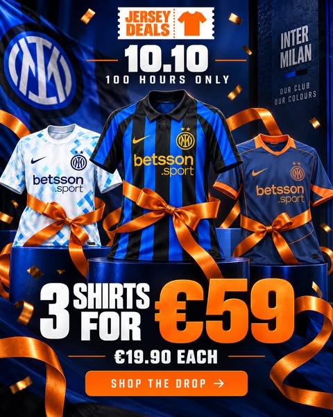 Football Shirts from €19.90 | Jersey Deals