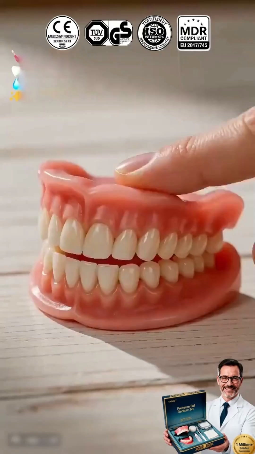 Tired of loose dentures and messy glue? Get a secure, natural smile right at home—no dental visits required!