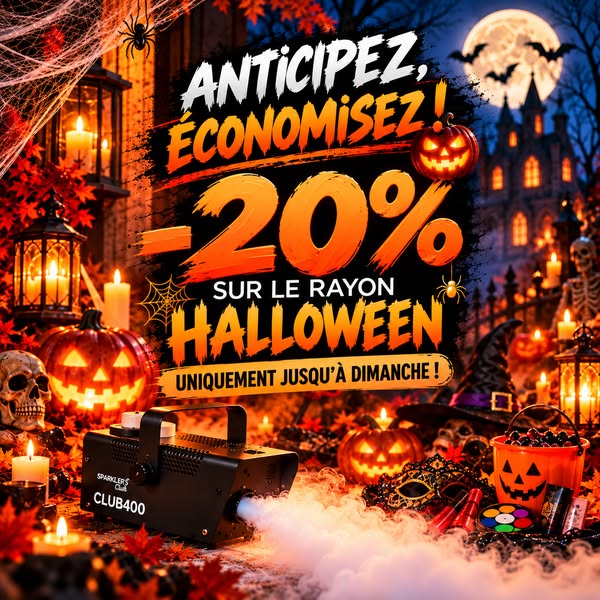 20% sur Halloween jusqu’à dimanche