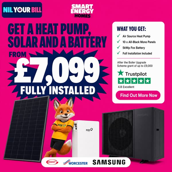 Solar + Battery + Heat Pump £7,099