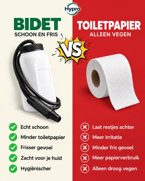Toiletpapier voelt niet schoon. Water wel.