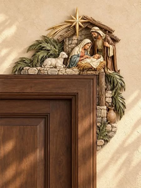 Christmas Nativity Door Frame Corner Decor — A Meaningful Holiday Accent - Right Side